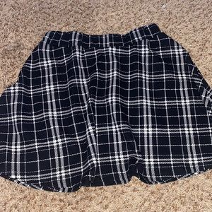 small plaid black and white skirt
